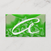 WAVES TOPAZ MONOGRAM, gelb, grün, schwarz Visitenkarte (Rückseite)