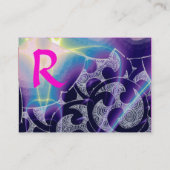 WAVES TOPAZ MONOGRAM, hell, lila gelb Visitenkarte (Rückseite)