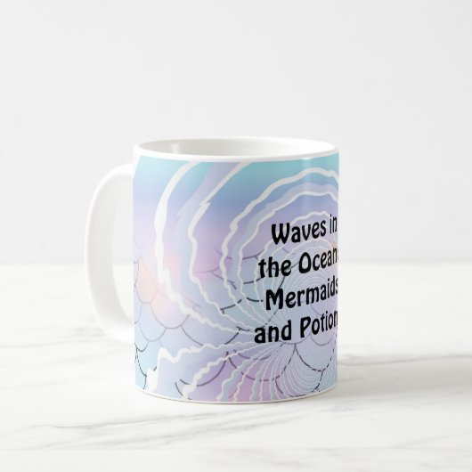 Waves und Mermaid-Redewendungen Kaffeetasse (Vorderseite Links)