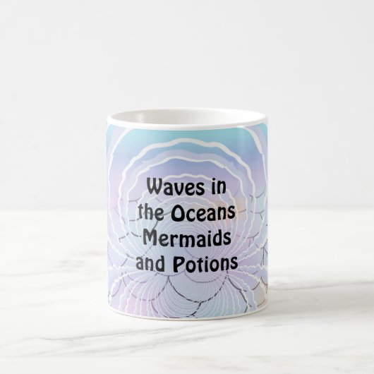 Waves und Mermaid-Redewendungen Kaffeetasse (Mittel)