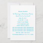 Waves und Polka-dot 1. Geburtstag Einladungen (Rückseite)