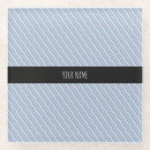 Waves Vertikal Blue Orange Minimal Muster Glasuntersetzer (Vorderseite)