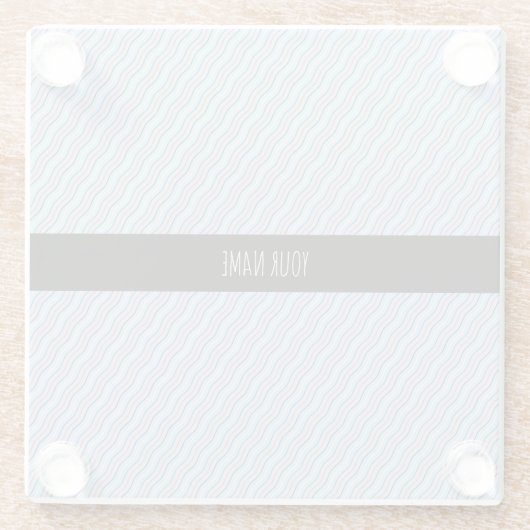 Waves Vertikal Blue Orange Minimal Muster Glasuntersetzer (Rückseite)