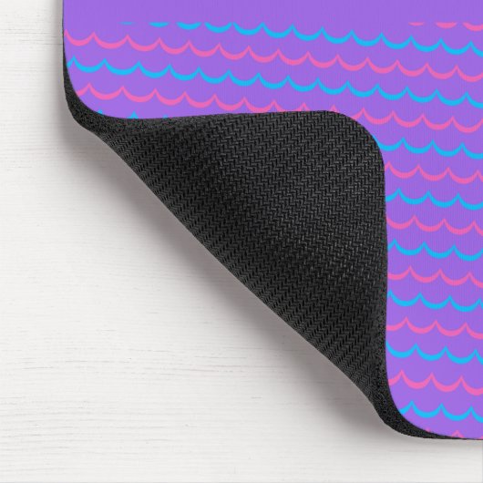 Waves Violet Blue Minimal Muster Mousepad (Ecke)