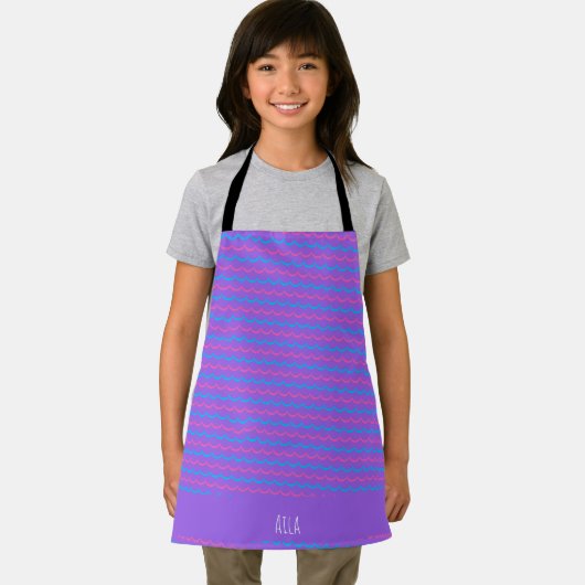 Waves Violet Blue Minimal Muster Schürze (Insitu)