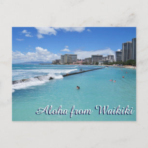 Waves Waikiki Beach Honolulu Hawaii Pazifischer Oz Postkarte