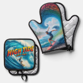 Waves & Wanderlust Collection Ofenhandschuh & Topflappen-Set (Vorderseite/Rückseite)