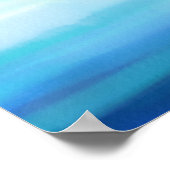Waves Watercolor Blue Poster (Ecke)