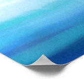 Waves Watercolor Blue Poster (Ecke)