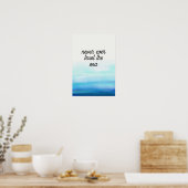 Waves Watercolor Blue Poster (Küche)