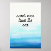 Waves Watercolor Blue Poster (Vorne)
