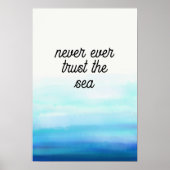 Waves Watercolor Blue Poster (Vorne)