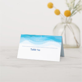 Waves Watercolor Wedding Tischnummer Platzkarte