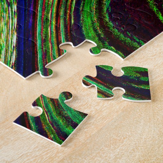 Waves Wavy Green Blue Abstrakt Red Fraktal Moderne Puzzle (Seite)