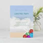 Waves Weihnachts-Party Küste Thema Einladung (Stehend Vorderseite)