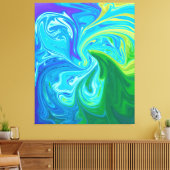 Waves Wiedersehen | Beste Abstrakte Kunstkunst Leinwanddruck (Insitu (Wohnzimmer))