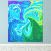 Waves Wiedersehen | Beste Abstrakte Kunstkunst Leinwanddruck (Insitu (Holzboden))