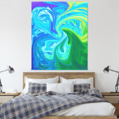 Waves Wiedersehen | Beste Abstrakte Kunstkunst Leinwanddruck (Insitu (Schlafzimmer))