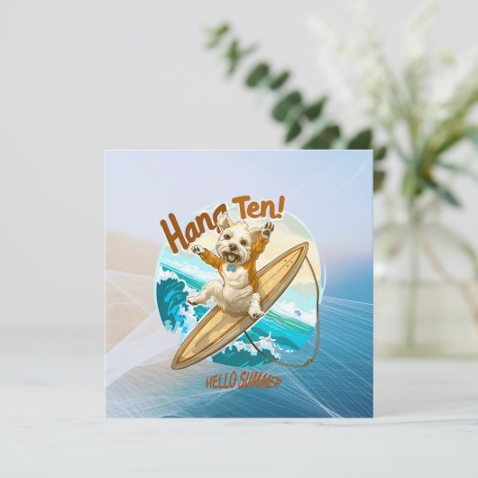 Waves & Woofs Wünsche Feiertagskarte (Stehend Vorderseite)