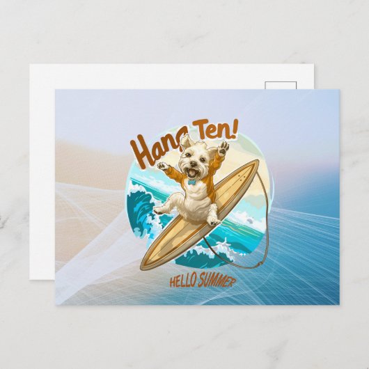 Waves & Woofs Wünsche Feiertagspostkarte (Vorne/Hinten)