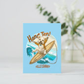 Waves & Woofs Wünsche Postkarte (Stehend Vorderseite)