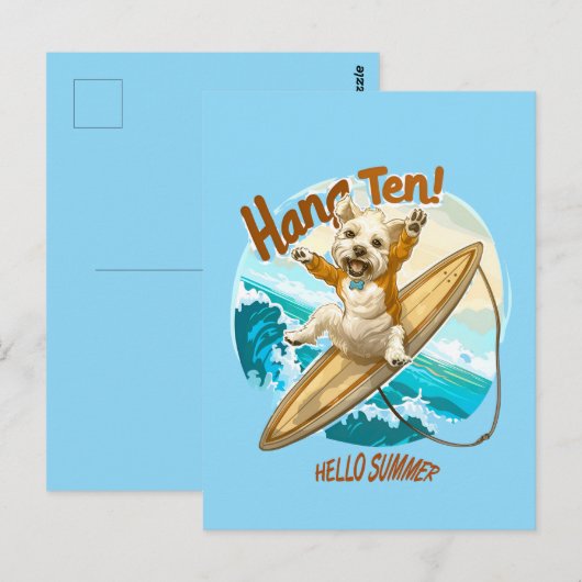 Waves & Woofs Wünsche Postkarte (Vorne/Hinten)