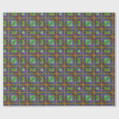 wavey psychedelic multicolfarbene Linien Geschenkpapier (Flach)