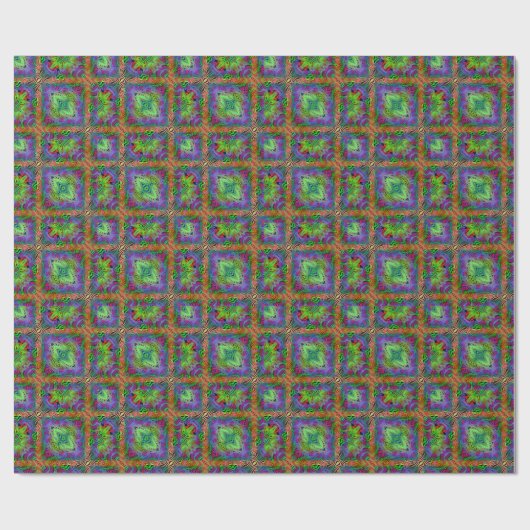 wavey psychedelic multicolfarbene Linien Geschenkpapier (Flach)