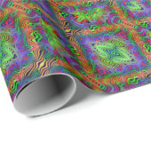 wavey psychedelic multicolfarbene Linien Geschenkpapier (Rolleneckpunkt)