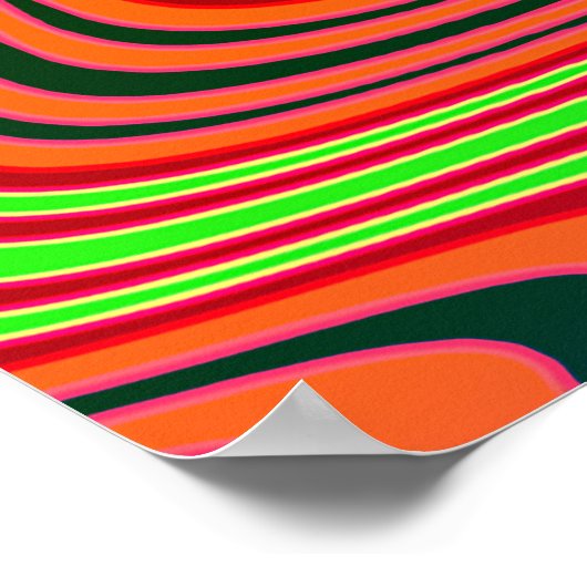 wavey psychedelic multicolfarbene Linien Poster (Ecke)