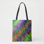 wavey psychedelic multicolfarbene Linien Tasche (Vorderseite)