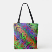 wavey psychedelic multicolfarbene Linien Tasche (Rückseite)