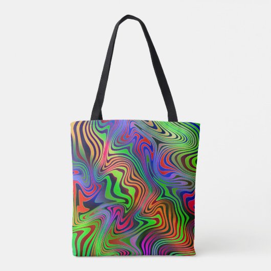 wavey psychedelic multicolfarbene Linien Tasche (Rückseite)