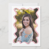 Wavey Retro extravagant Abschluss Foto auf der Rüc Einladung (Rückseite)