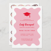 Wavey Retro extravagant Abschluss Foto auf der Rüc Einladung (Vorne/Hinten)