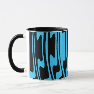 Wavey Stripey - Blau und Schwarz Tasse