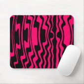 Wavey Stripey - Schwarz und Crimson Mousepad (Mit Mouse)