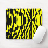 Wavey Stripey - Schwarz und Gelb Mousepad (Mit Mouse)