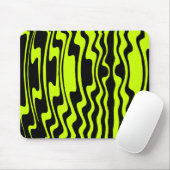 Wavey Stripey - Schwarz und Grün I Mousepad (Mit Mouse)