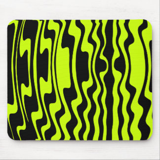 Wavey Stripey - Schwarz und Grün I Mousepad