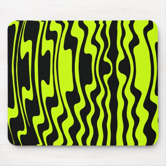 Wavey Stripey - Schwarz und Grün I Mousepad (Vorne)