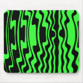 Wavey Stripey - Schwarz und Grün II Mousepad (Vorne)