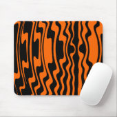 Wavey Stripey - Schwarz und Orange Mousepad (Mit Mouse)