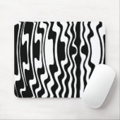 Wavey Stripey - Schwarzweiß Mousepad (Mit Mouse)