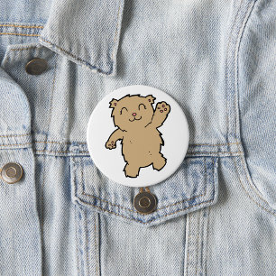Waving Adorable Lächelbär Button