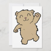Waving Adorable Lächelbär Einladung (Vorderseite)