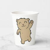 Waving Adorable Lächelbär Pappbecher (Vorderseite)