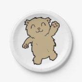 Waving Adorable Lächelbär Pappteller (Vorderseite)