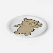 Waving Adorable Lächelbär Pappteller (Schrägansicht)