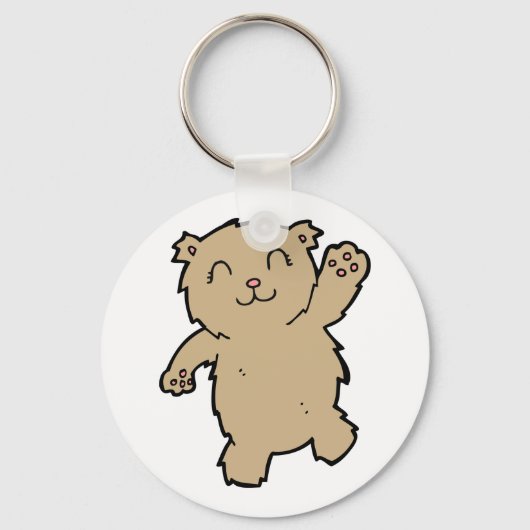 Waving Adorable Lächelbär Schlüsselanhänger (Rückseite)